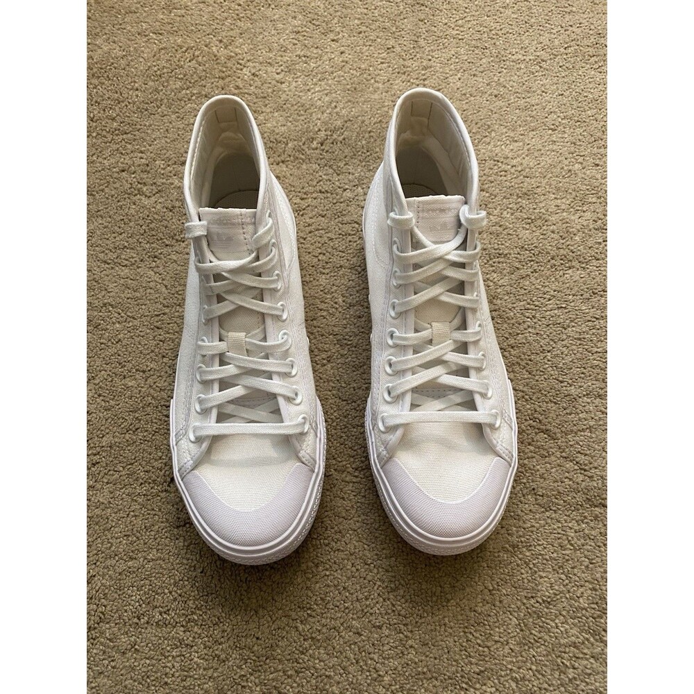 adidas Originals Nizza Trek Platform High Top Sneakers Cloud White Size 7.5